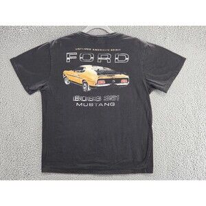 Ford Mustang Shirt Men's Large Boss 351 Mustang Cotton Crew Neck